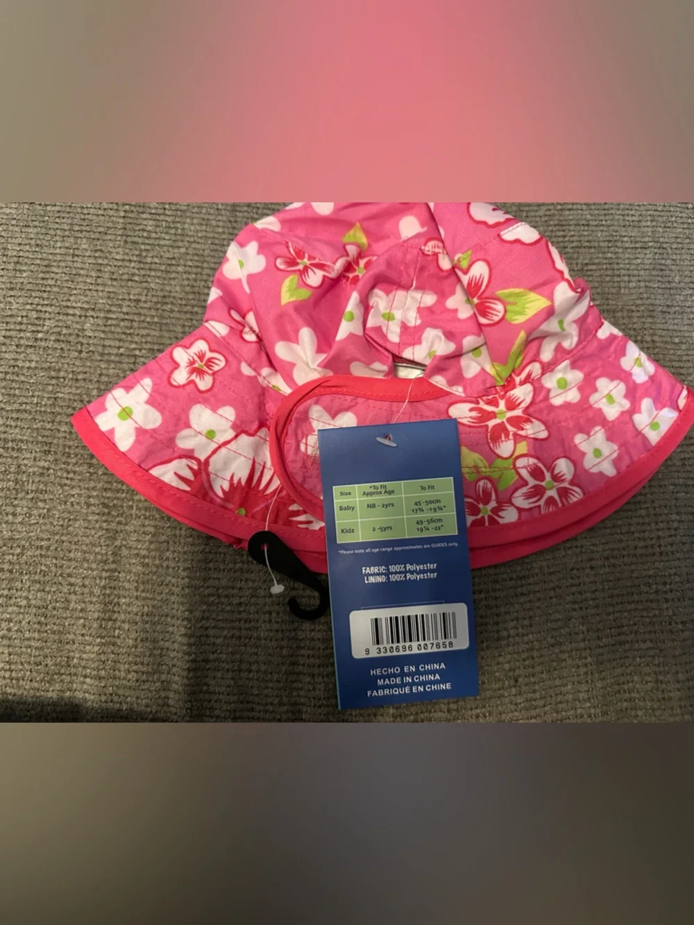 BaBy BanZ Pink Floral UV Bucket Hat for Kids